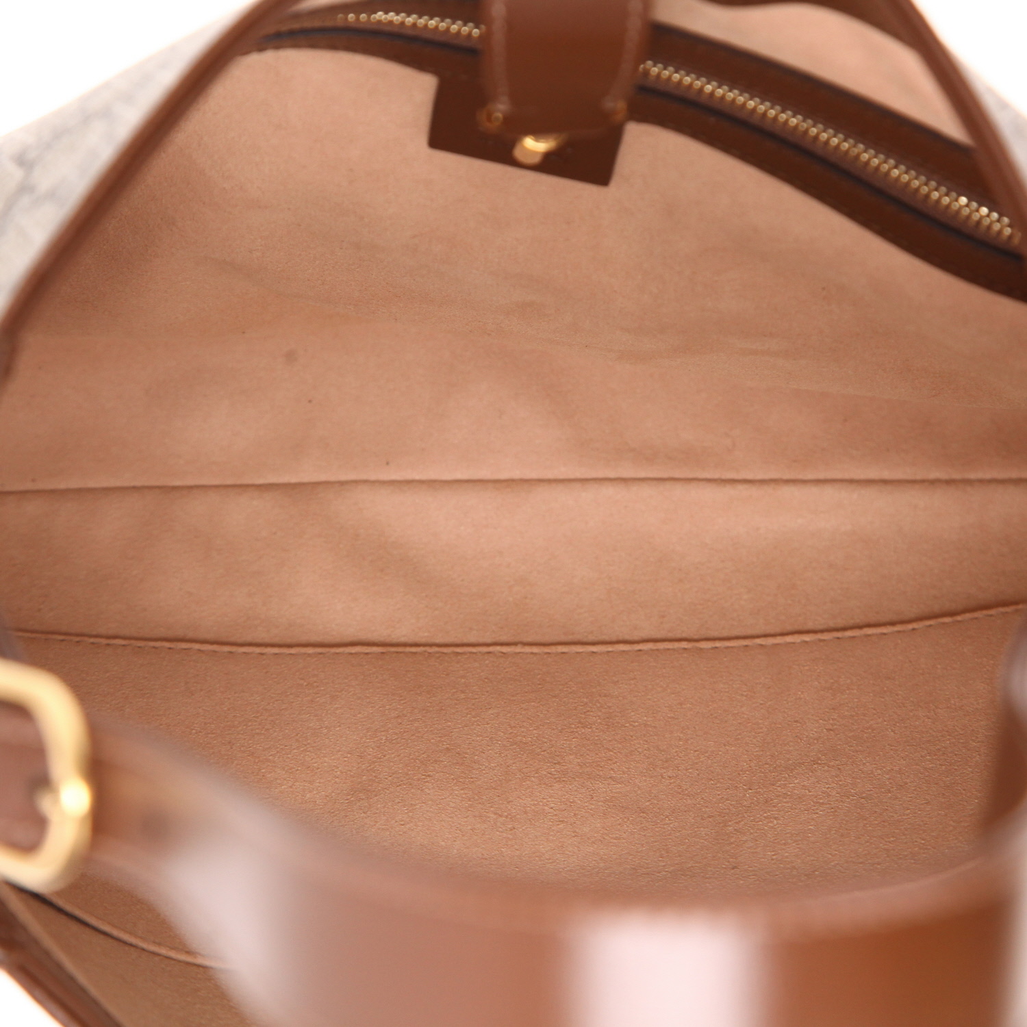 Sac à main Gucci  Jackie moyen modèle  en toile Suprême GG beige et cuir marron - Detail D3