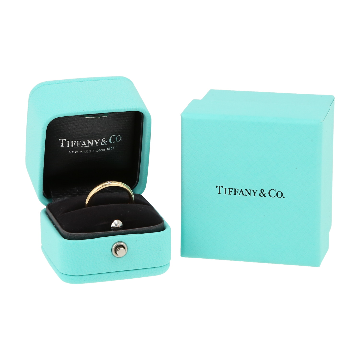 Alliance Tiffany & Co Elsa Peretti en or jaune et diamant - Detail D2