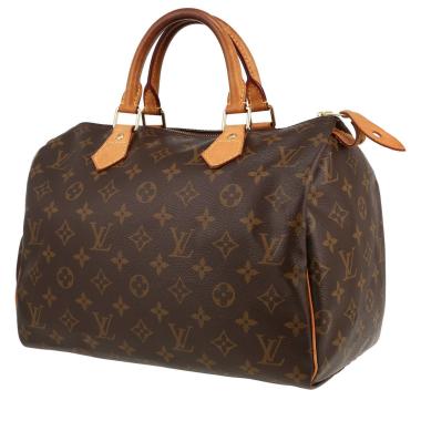 Sac à main Louis Vuitton  Speedy 30 en toile monogram marron et cuir naturel