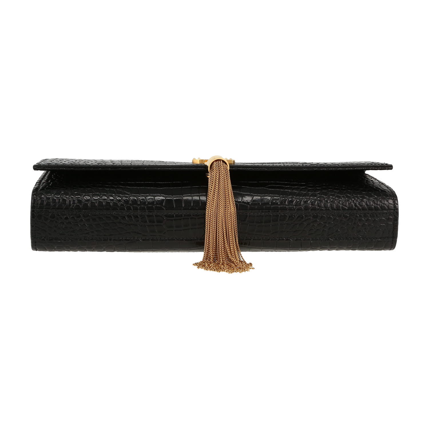 Pochette Saint Laurent  Kate Pompon in pelle nera - Detail D1