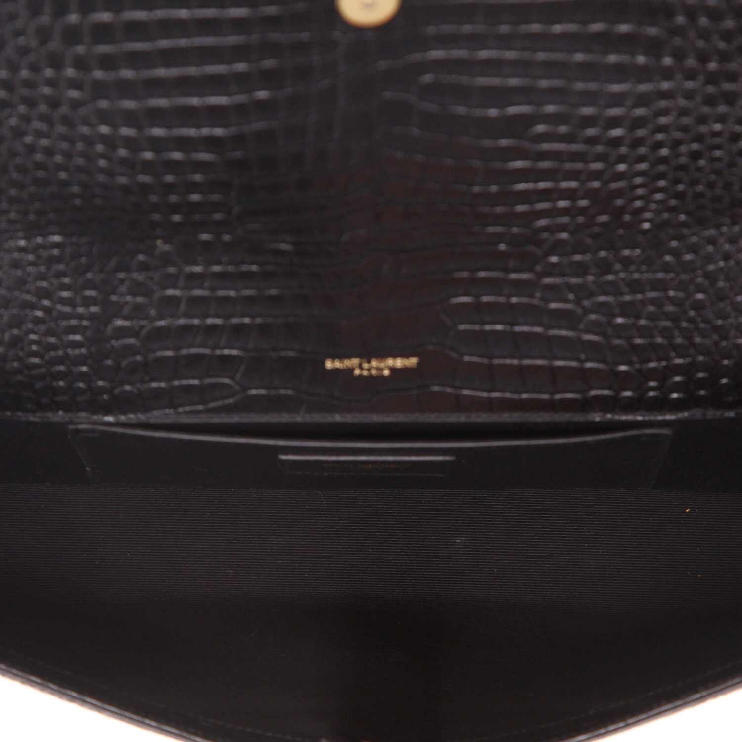 Saint Laurent  Kate Pompon pouch  in black leather - Detail D3