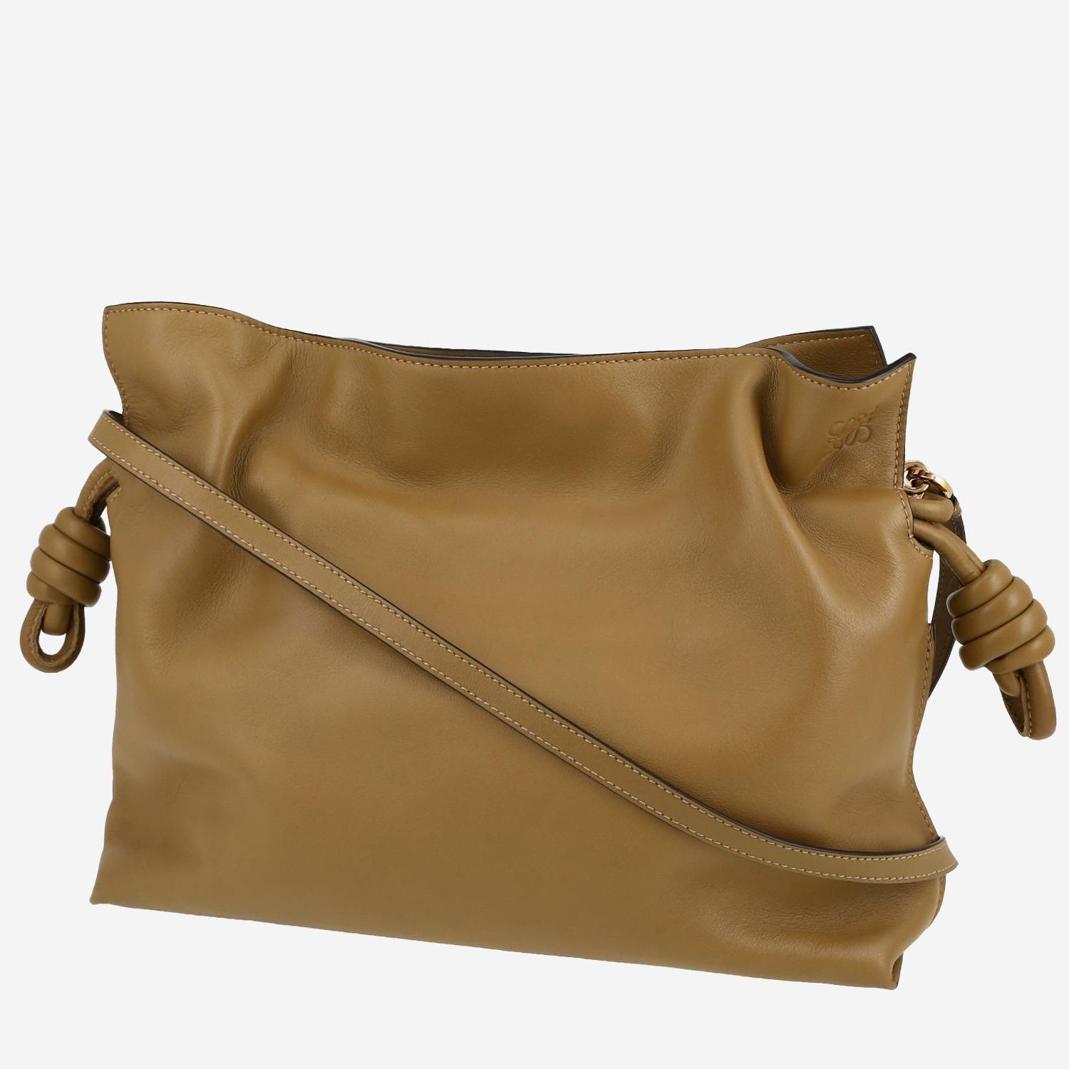 Loewe  Flamenco Knot  medium model  shoulder bag  in khaki leather