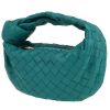 Bolso de mano Bottega Veneta  Jodie mini  en cuero intrecciato azul verdoso - 00pp thumbnail