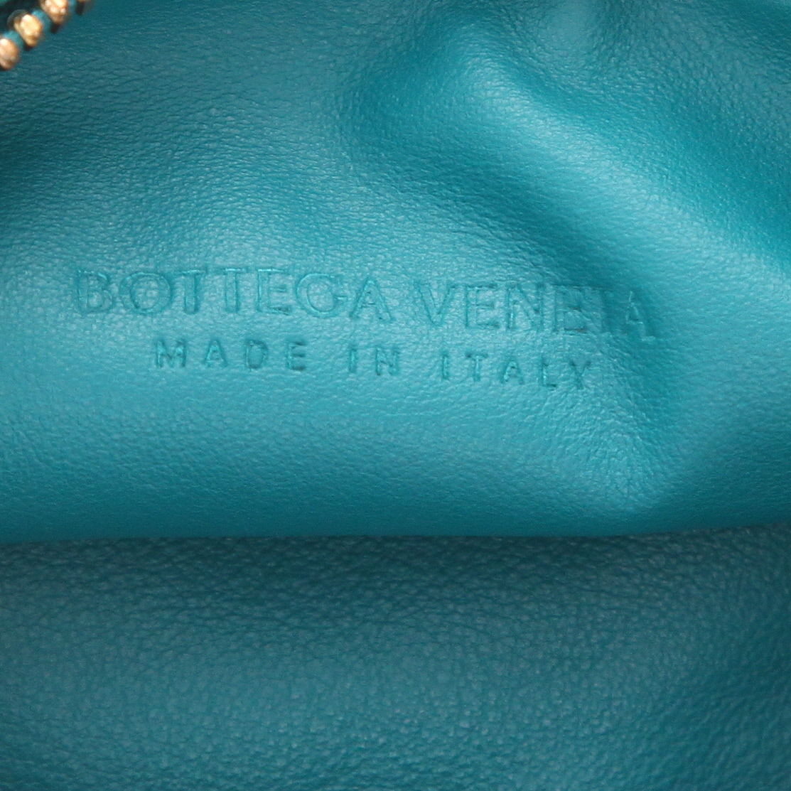 Sac à main Bottega Veneta  Jodie mini  en cuir intrecciato bleu-canard - Detail D2