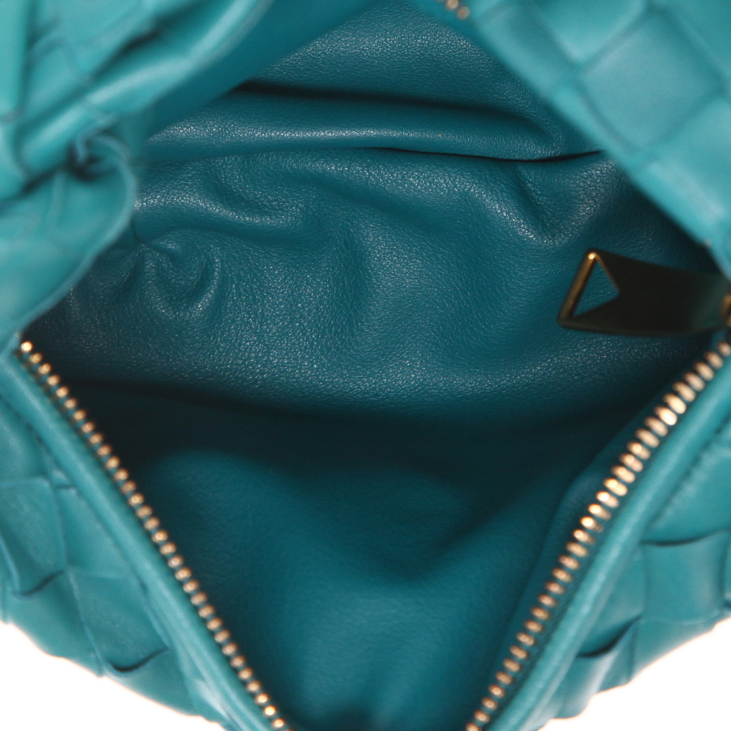 Sac à main Bottega Veneta  Jodie mini  en cuir intrecciato bleu-canard - Detail D3