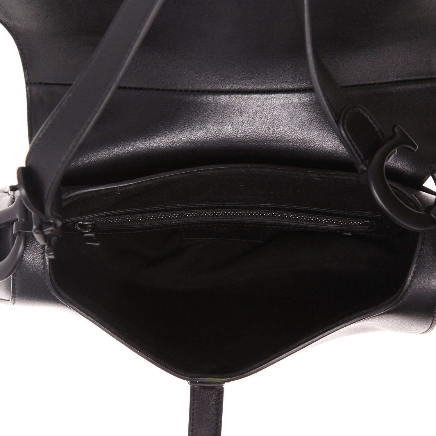 Sac à main Dior  Saddle en cuir noir - Detail D3