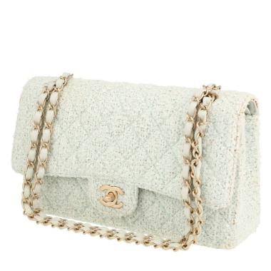 Borsa Chanel  Timeless Classic in tweed verde