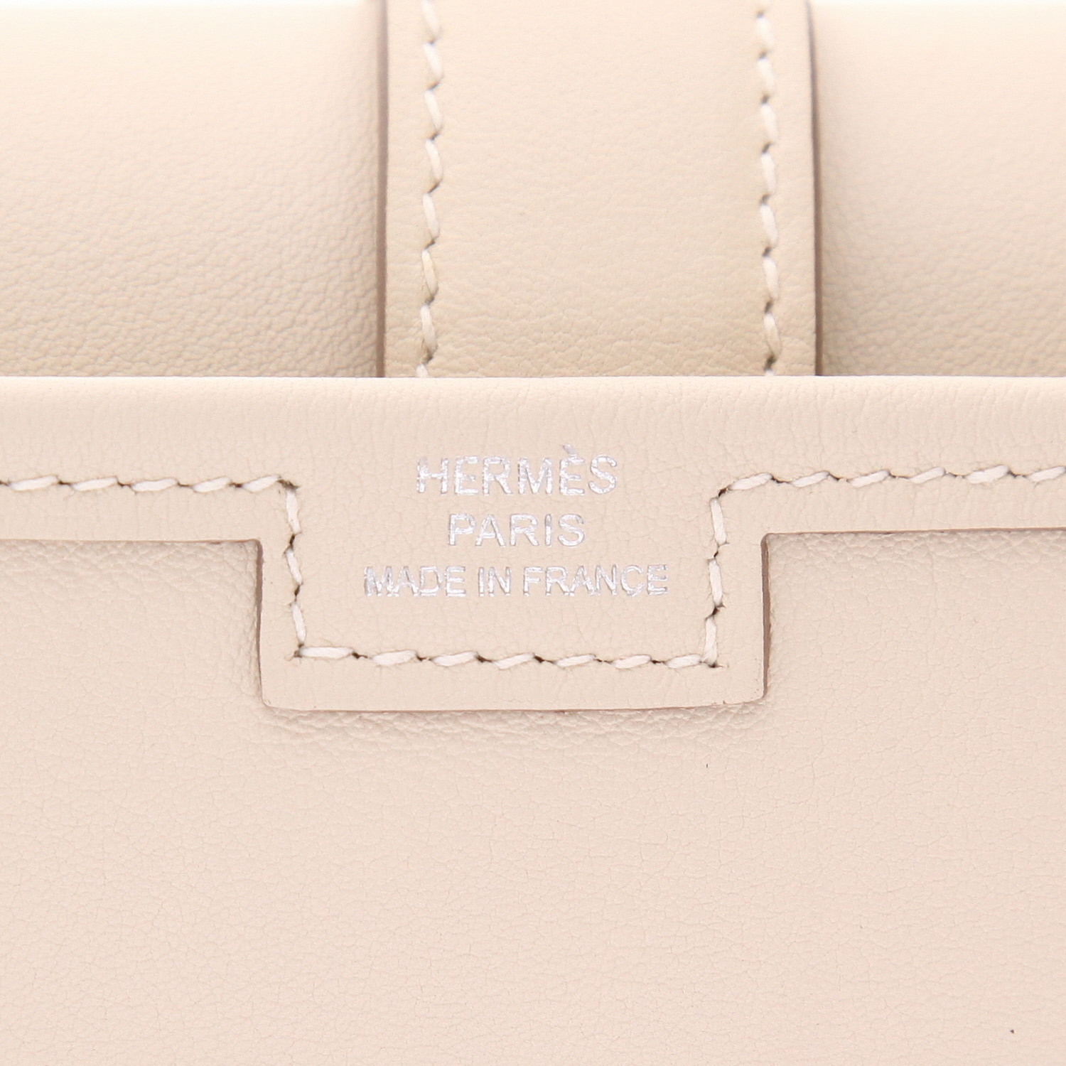 Pochette Hermès  Jige in pelle Swift Craie - Detail D2