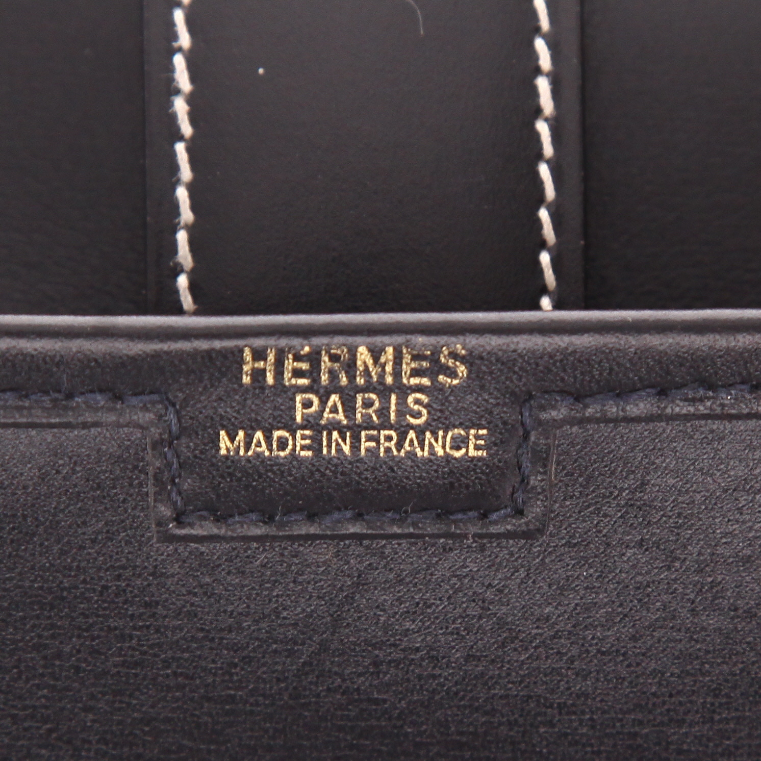 Hermès  Jige pouch  in black box leather - Detail D2