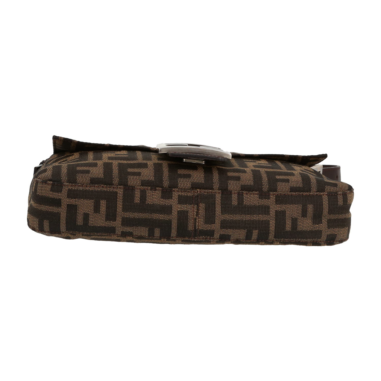 Fendi  Baguette handbag  in brown logo canvas  and brown leather - Detail D1
