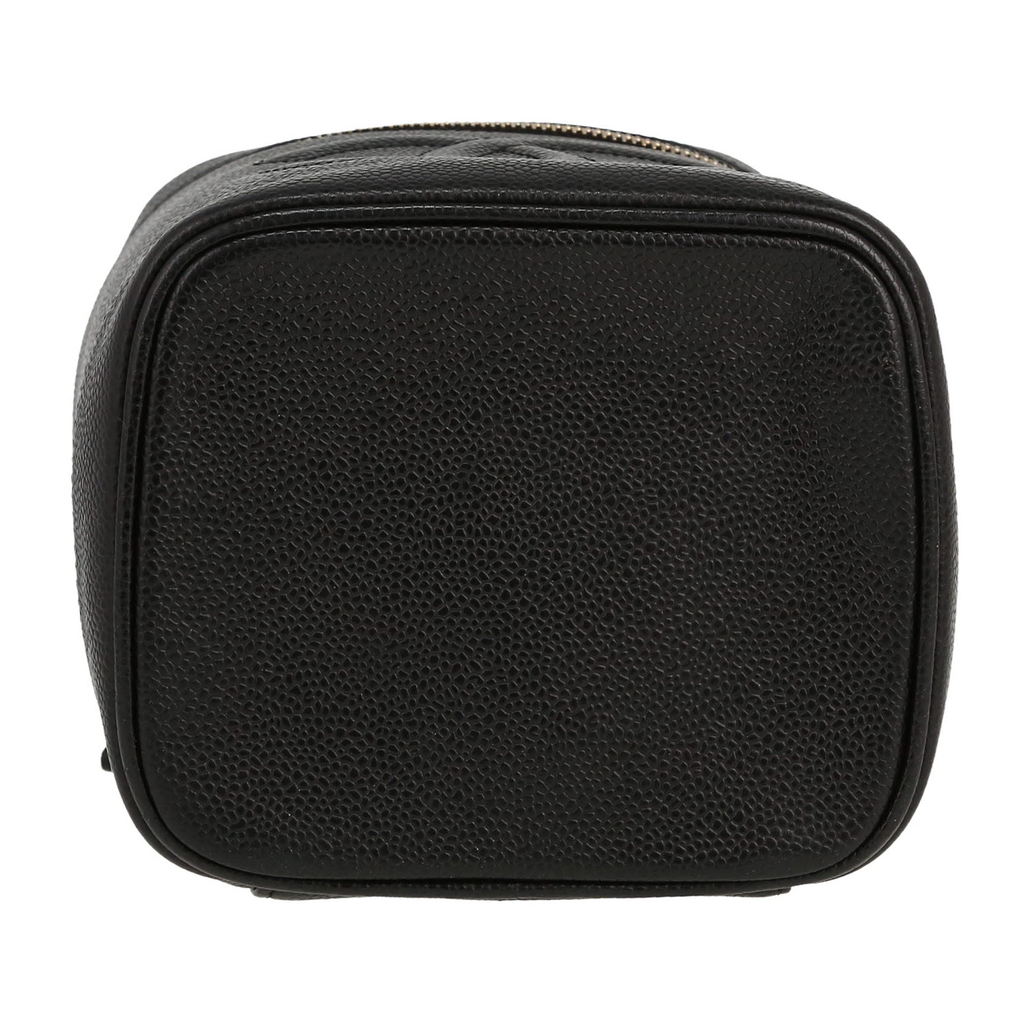 Chanel  Vanity vanity case  in black grained leather - Detail D1