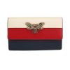 Pochette Gucci   in pelle tricolore rossa beige e blu marino - 360 thumbnail