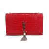 Borsa a tracolla Saint Laurent  Kate Pompon in pelle rossa - 360 thumbnail