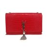 Saint Laurent  Kate Pompon shoulder bag  in red leather - 360 thumbnail