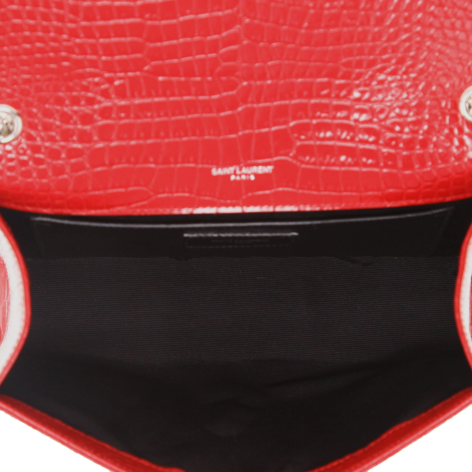 Sac bandoulière Saint Laurent  Kate Pompon en cuir rouge - Detail D3