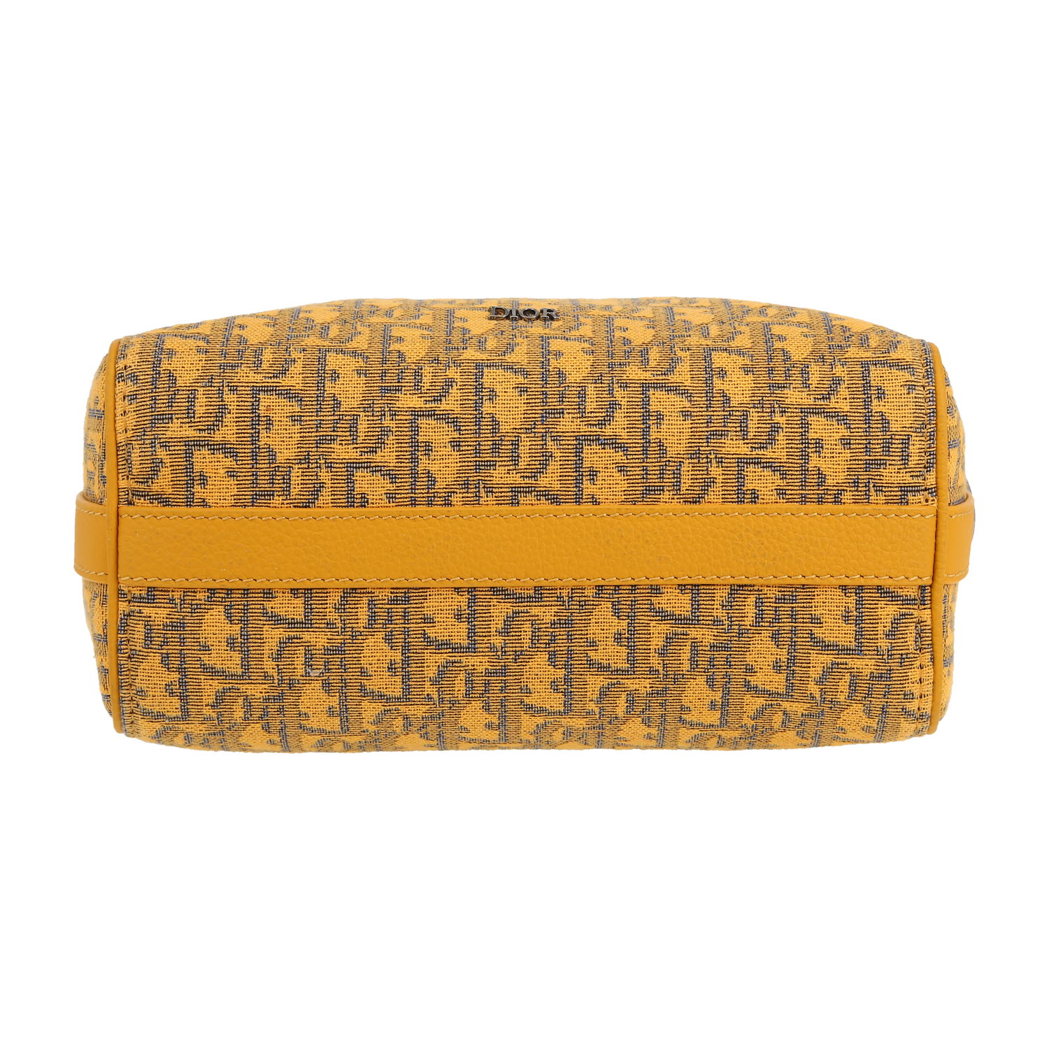 Sac bandoulière Dior  Lingot 22 en toile monogram Oblique jaune et cuir jaune - Detail D1