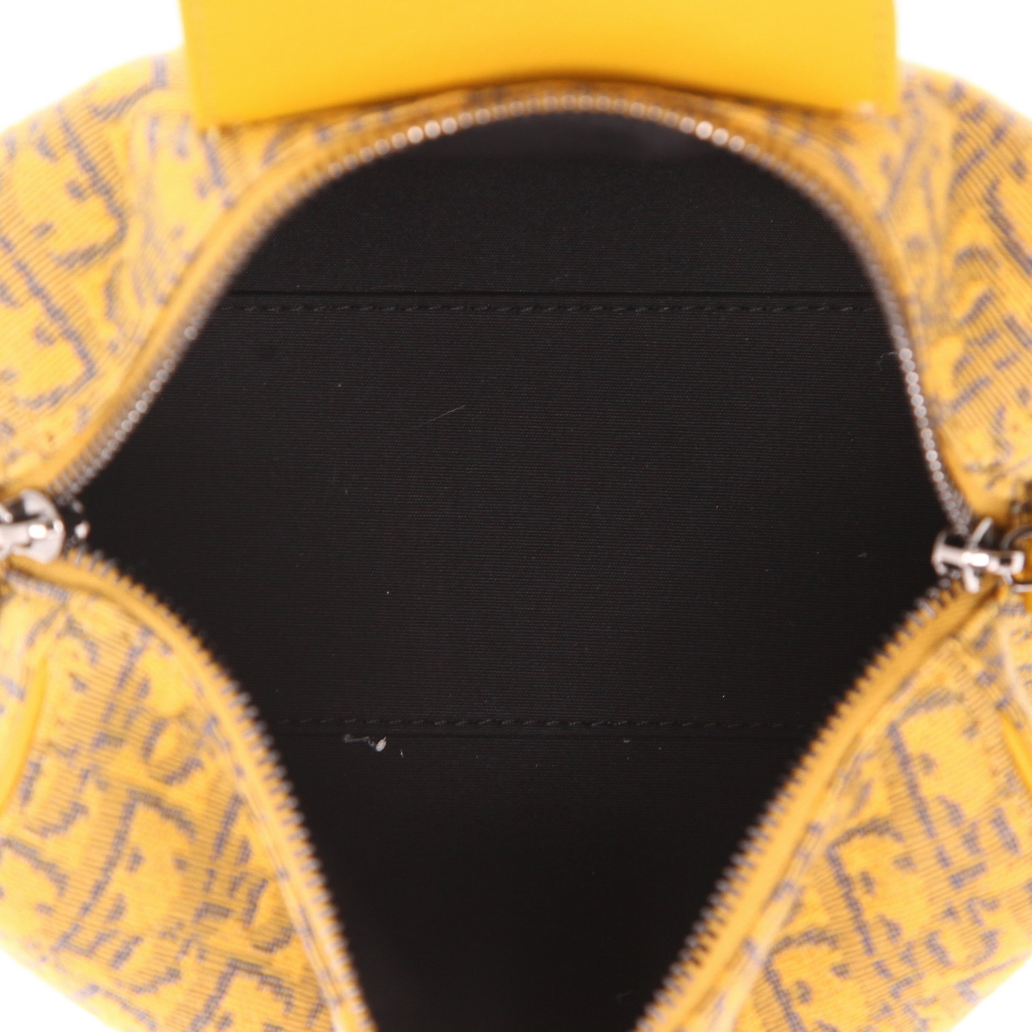 Sac bandoulière Dior  Lingot 22 en toile monogram Oblique jaune et cuir jaune - Detail D3