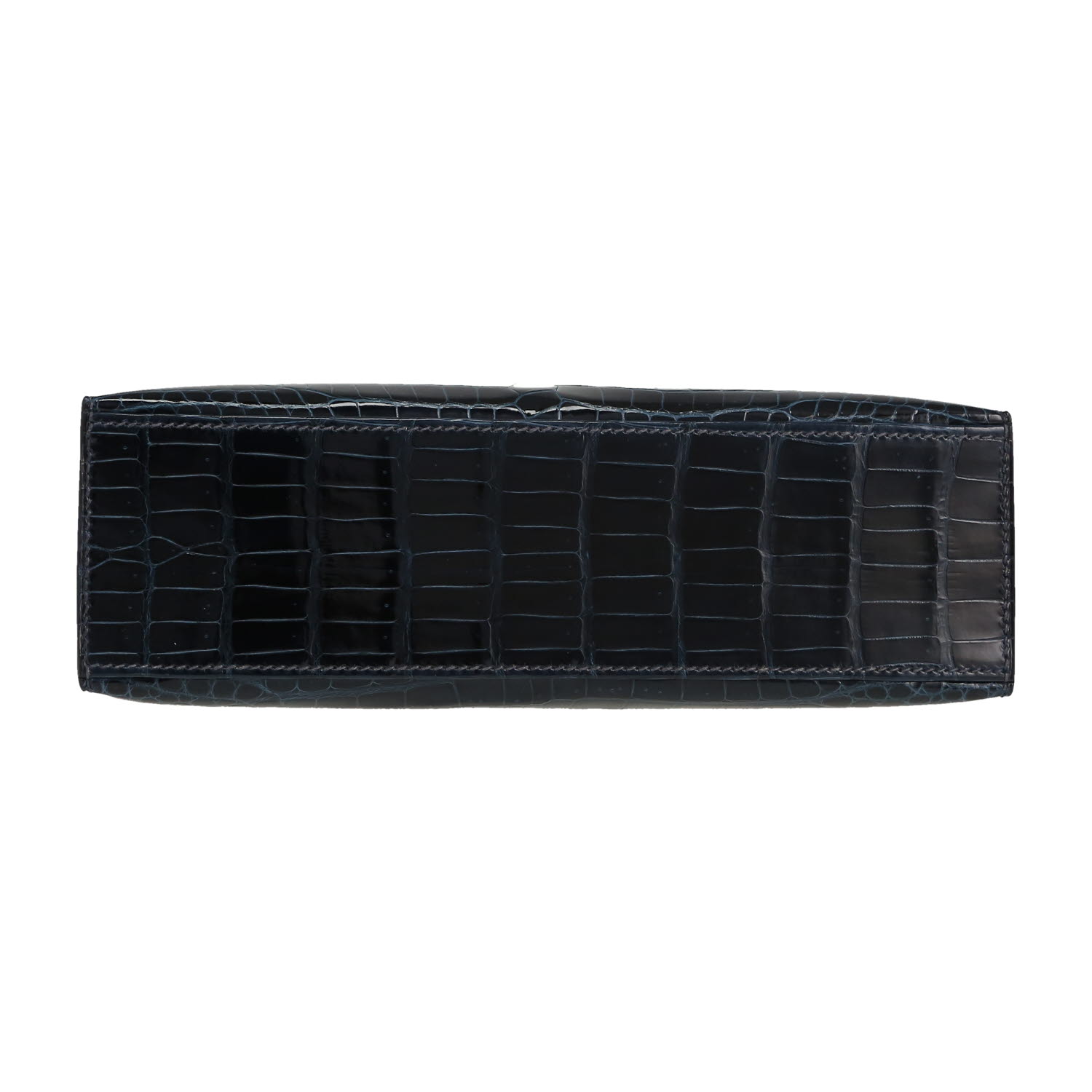 Hermès  Kelly - Clutch pouch  in blue porosus crocodile - Detail D1