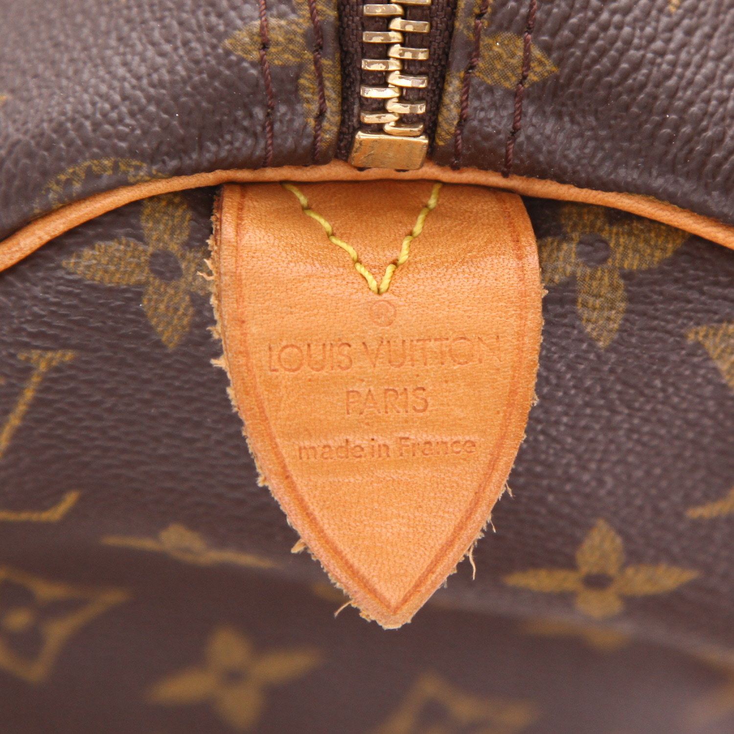 Louis Vuitton  Speedy 30 handbag  in brown monogram canvas  and natural leather - Detail D2