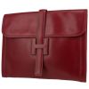 Hermès  Jige pouch  in burgundy box leather - 00pp thumbnail