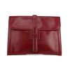 Hermès  Jige pouch  in burgundy box leather - 360 thumbnail