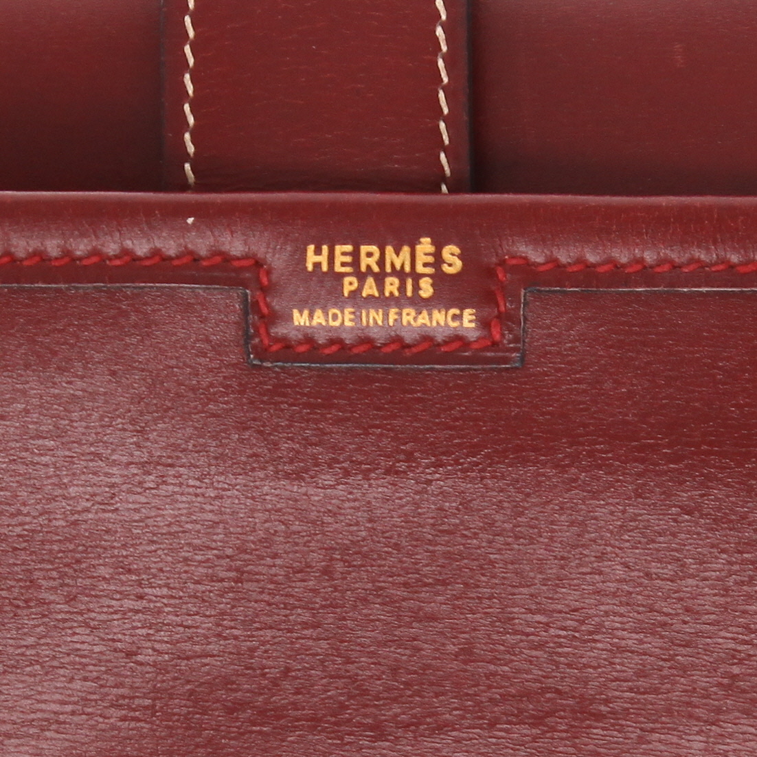 Pochette Hermès  Jige in pelle box bordeaux - Detail D2