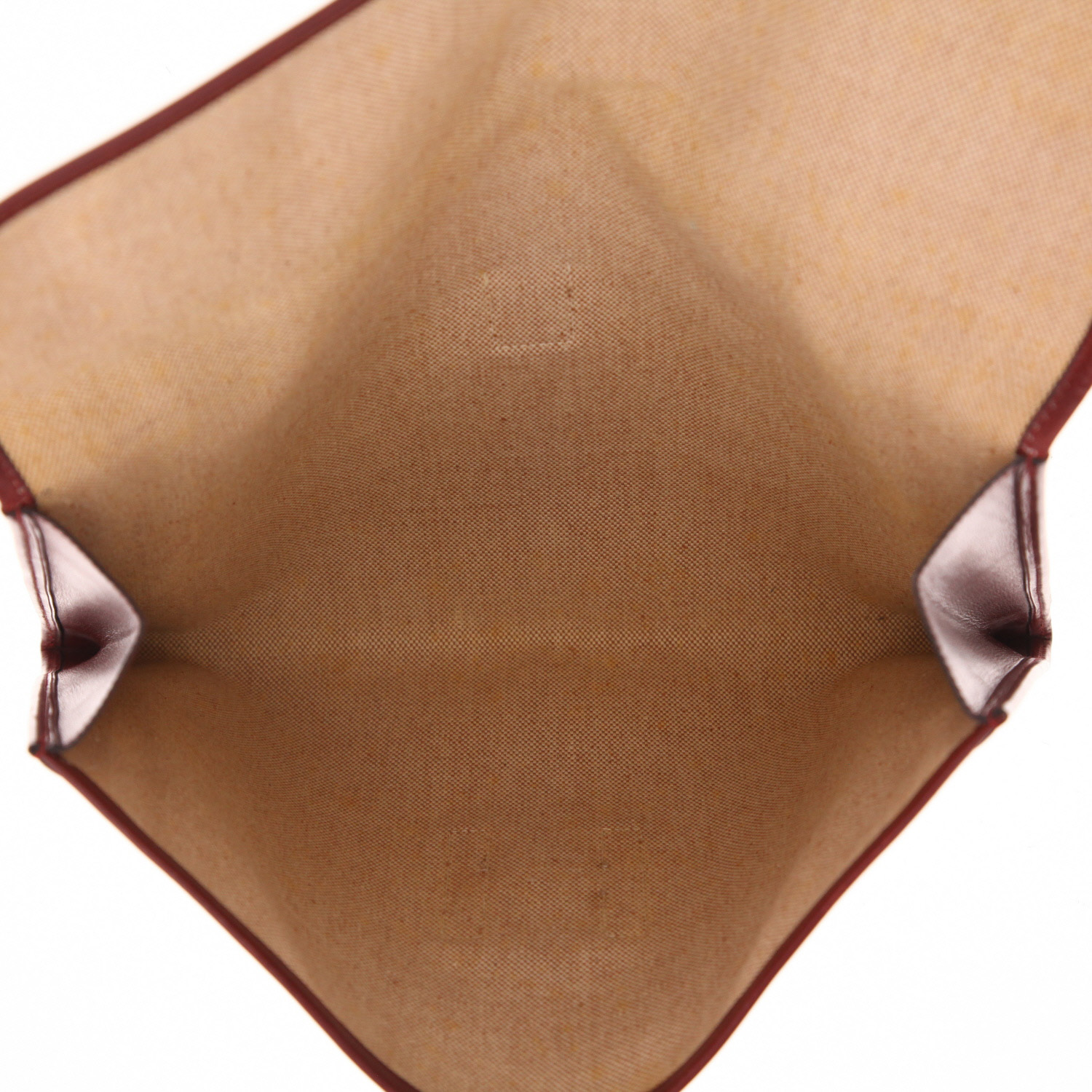 Bolsito de mano Hermès  Jige en cuero box color burdeos - Detail D3