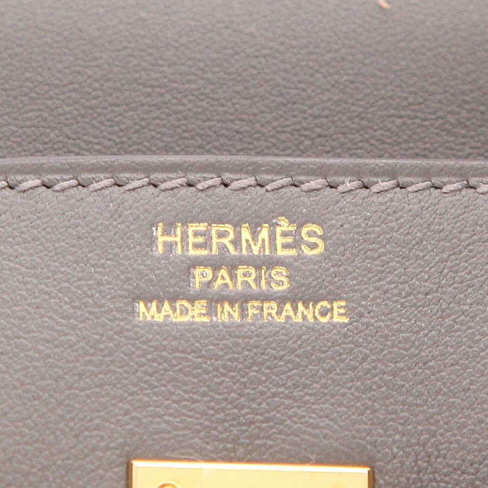 Hermès  Birkin 25 cm handbag  in Meyer grey Swift leather - Detail D2