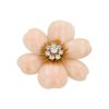 Broche-colgante Van Cleef & Arpels Rose de Noel de oro amarillo, coral y diamantes - 00pp thumbnail