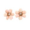 Pendientes Van Cleef & Arpels Rose de Noel de oro amarillo, coral y diamantes - 360 thumbnail