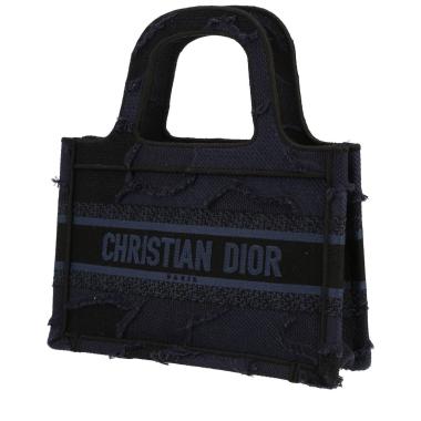 Sac à main Dior  Book Tote mini  en toile bleue