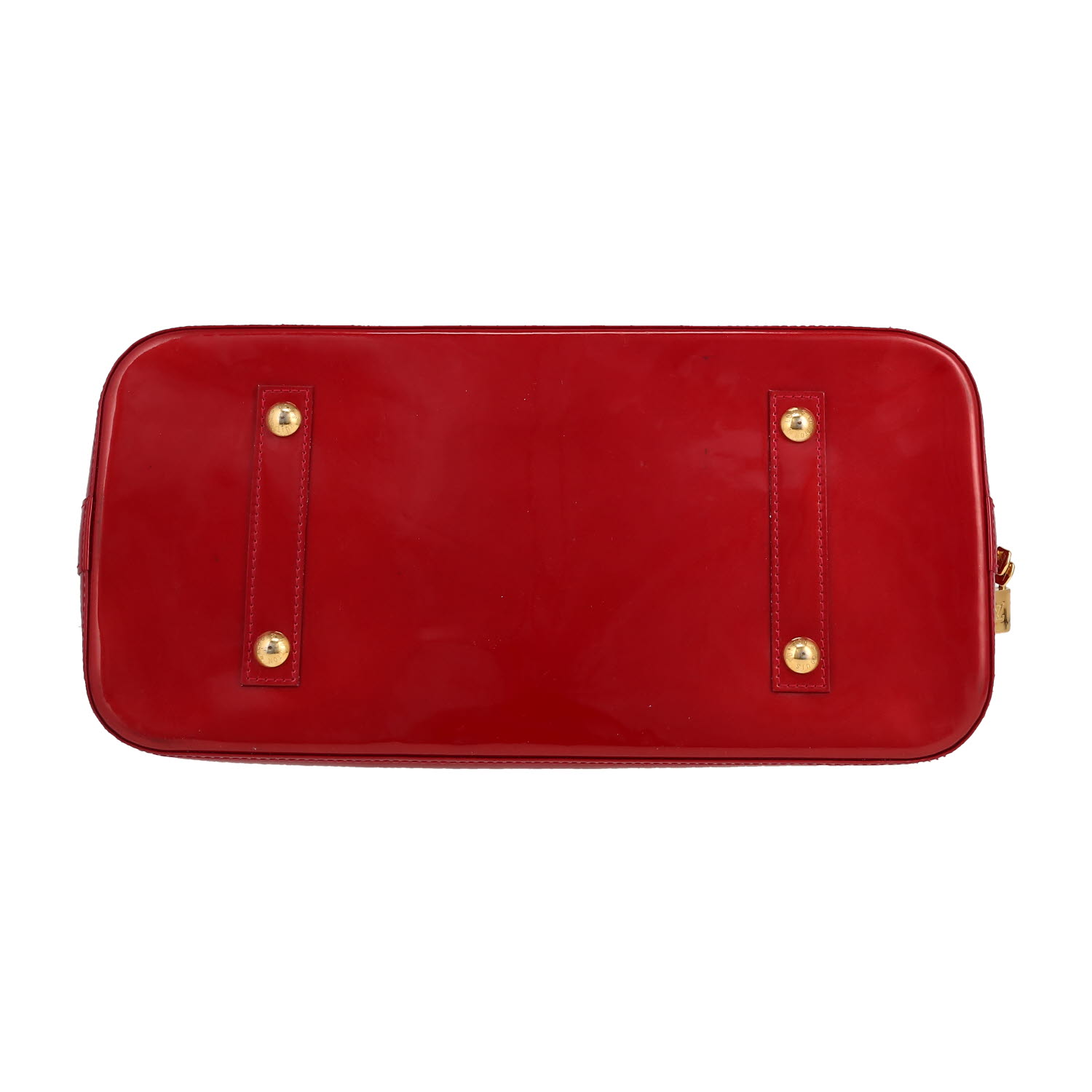 Louis Vuitton  Alma large model  handbag  in red patent leather - Detail D1
