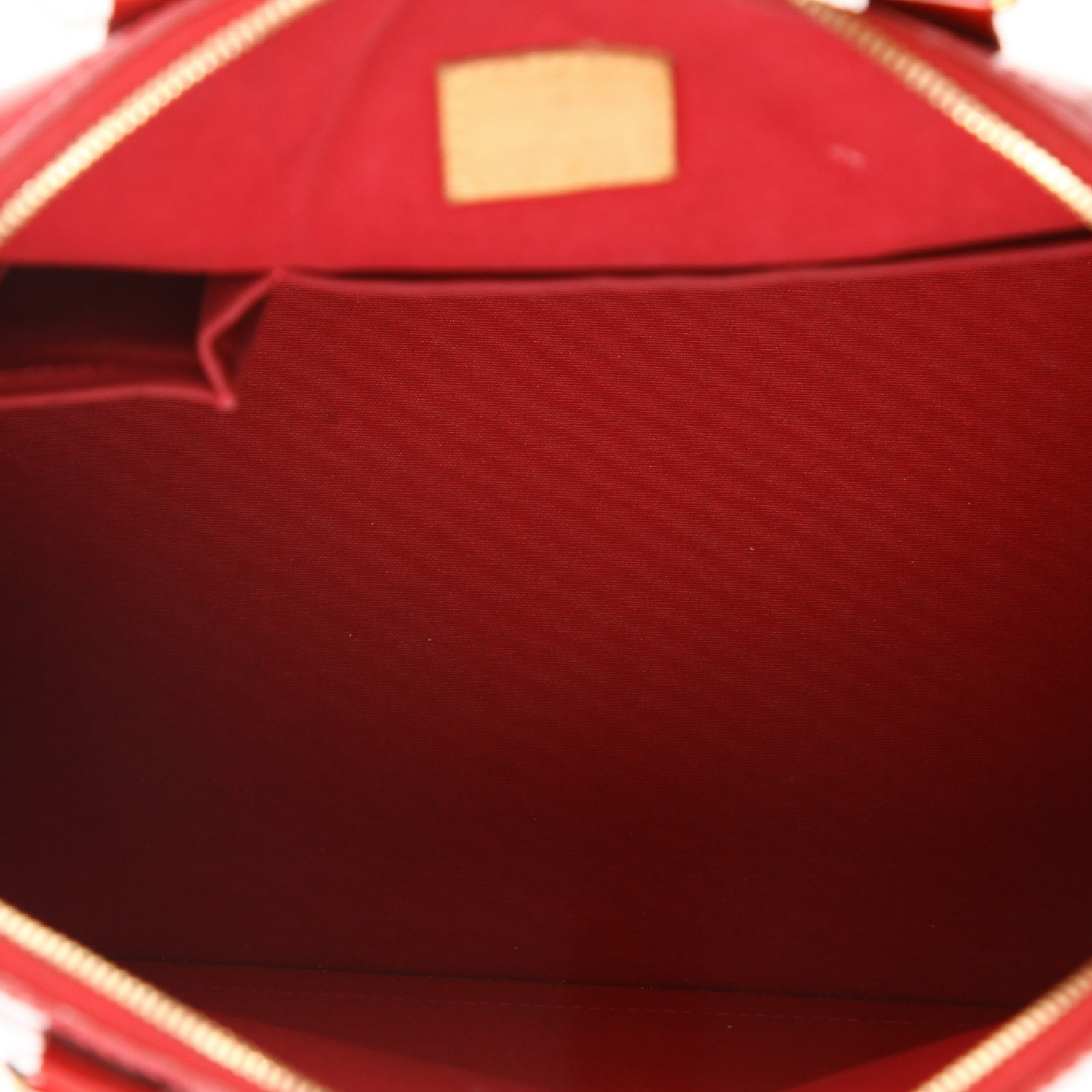 Louis Vuitton  Alma large model  handbag  in red patent leather - Detail D3