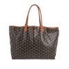 Goyard  Saint-Louis shopping bag  in black and brown Goyard canvas  and brown leather - 360 thumbnail
