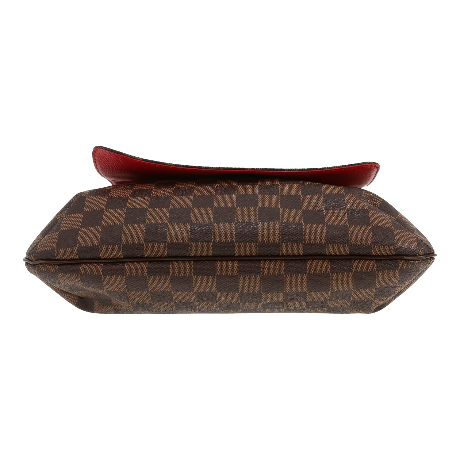 Louis Vuitton  Musette shoulder bag  in ebene damier canvas  and brown leather - Detail D1