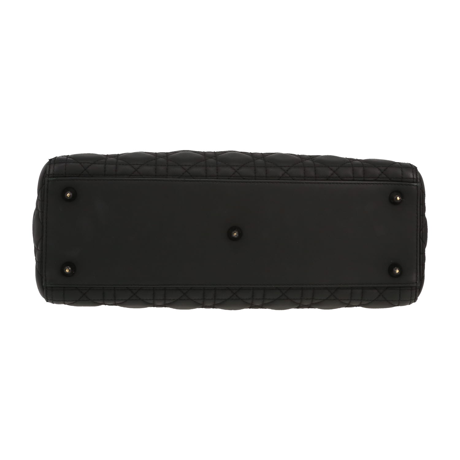 Bolso de mano Dior  Lady Dior modelo grande  en cuero cannage negro - Detail D1