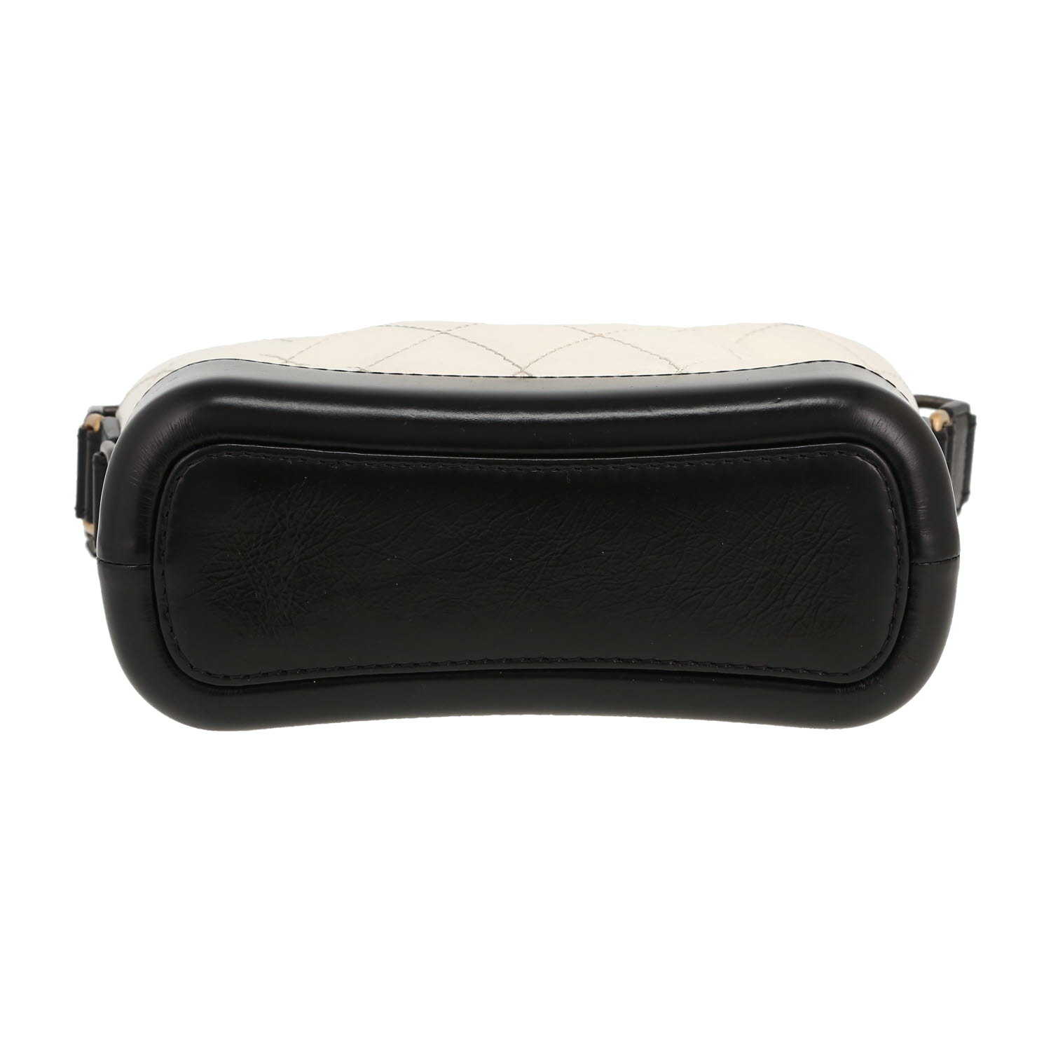 Borsa a tracolla Chanel  Gabrielle  modello piccolo  in pelle trapuntata bianca e pelle nera - Detail D1