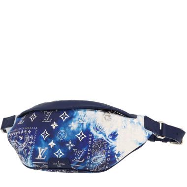 Pochette-ceinture Louis Vuitton  Bumbag en toile monogram  bleu-marine et blanche et cuir naturel