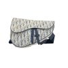 Dior  Pochette Saddle shoulder bag  in blue and white logo canvas  and blue leather - 360 thumbnail