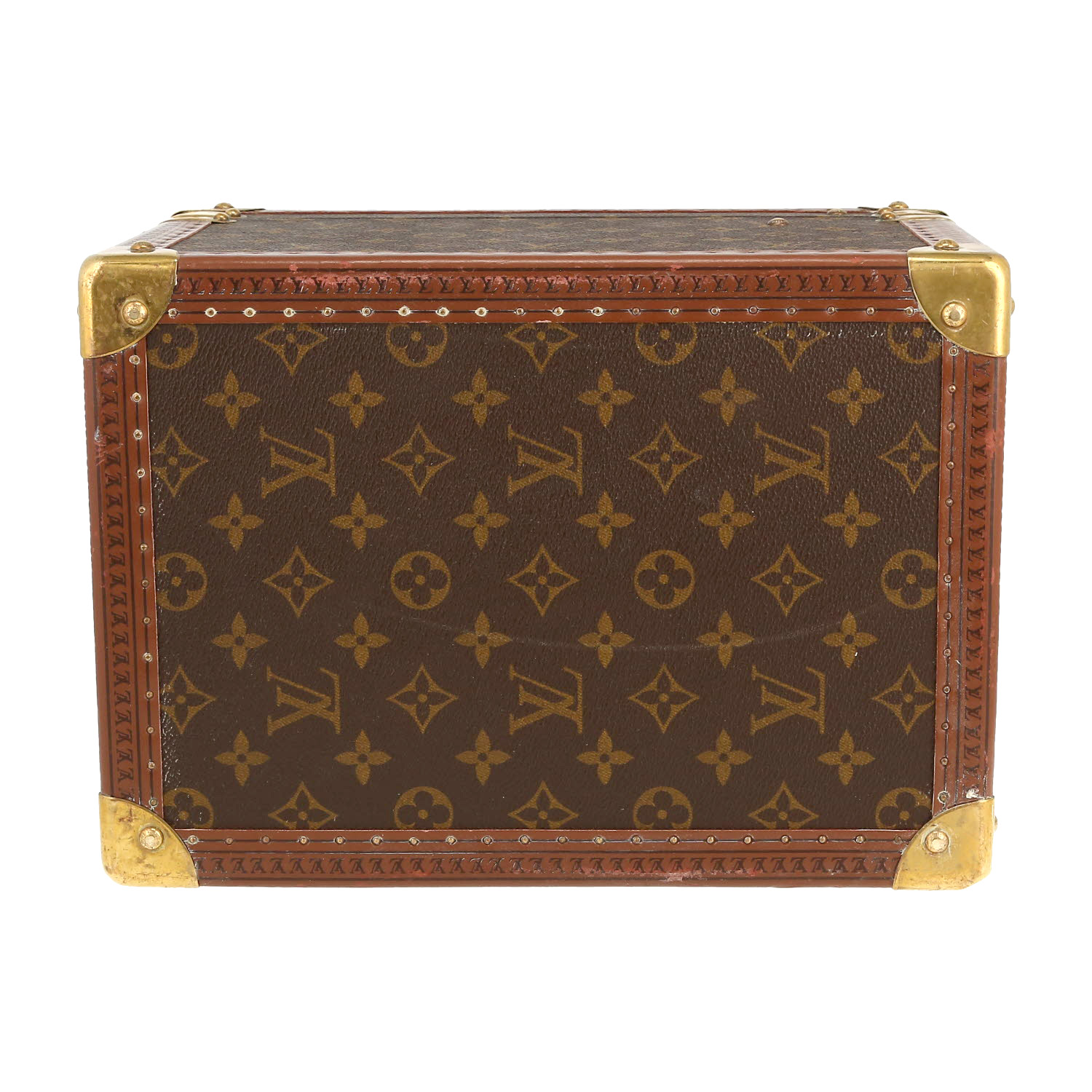 Vanity Louis Vuitton  Boîte à flacons en lona Monogram marrón y cuero natural - Detail D1