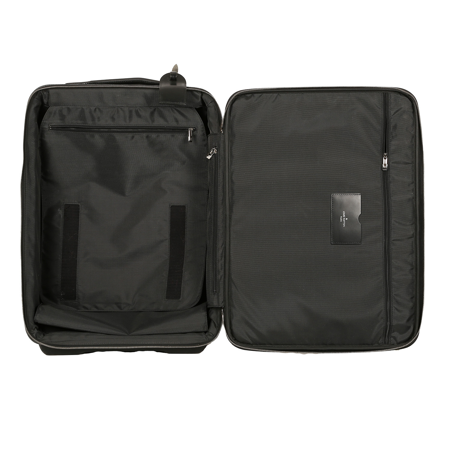 Valise Louis Vuitton   en toile damier graphite et cuir noir - Detail D7