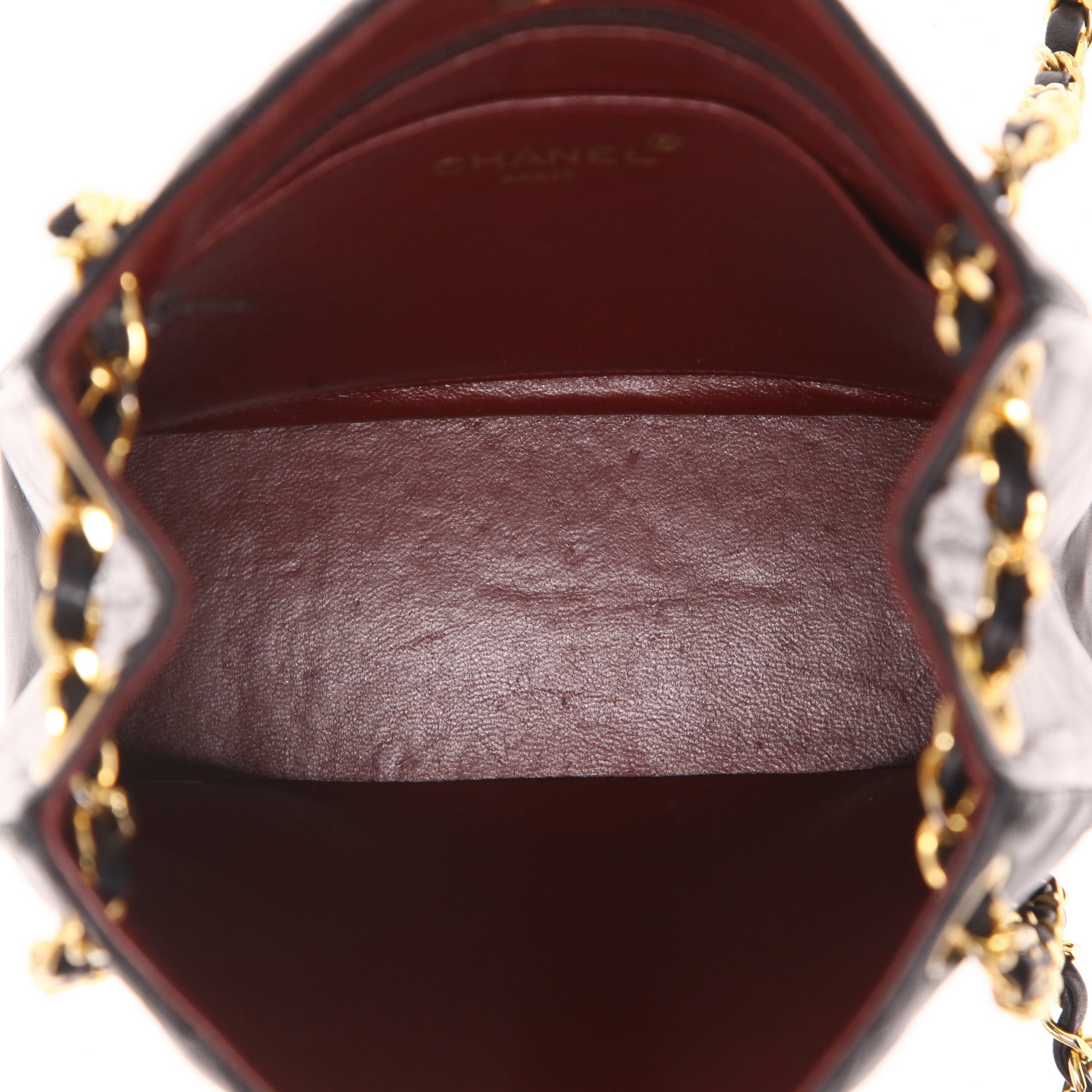 Bolso de mano Chanel  Vintage en cuero acolchado negro - Detail D3