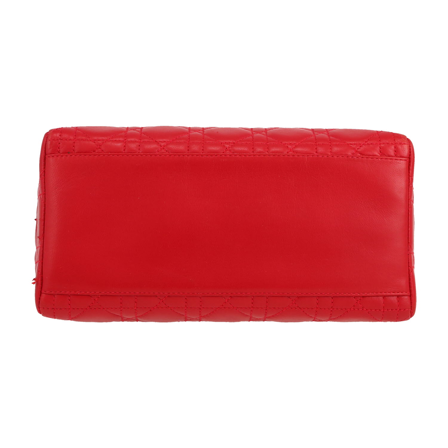 Dior  Lady Dior handbag  in red leather cannage - Detail D1