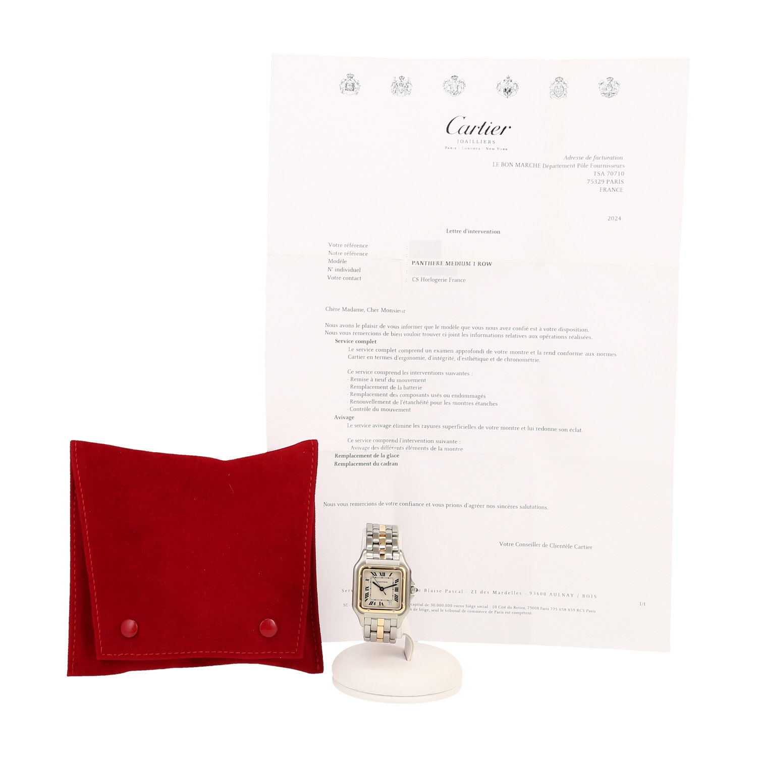 Reloj Cartier Panthère de oro y acero Ref: Cartier - 183949  Circa 1990 - Detail D2