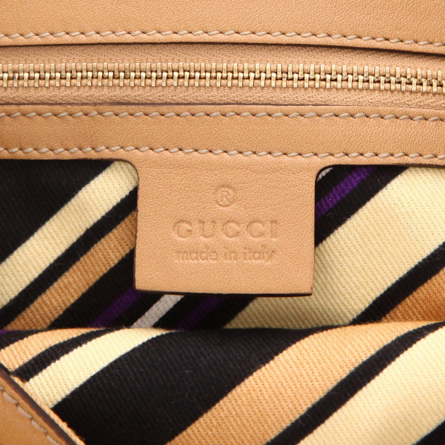 Bolso para llevar al hombro Gucci  Blondie en ante beige y cuero beige - Detail D2