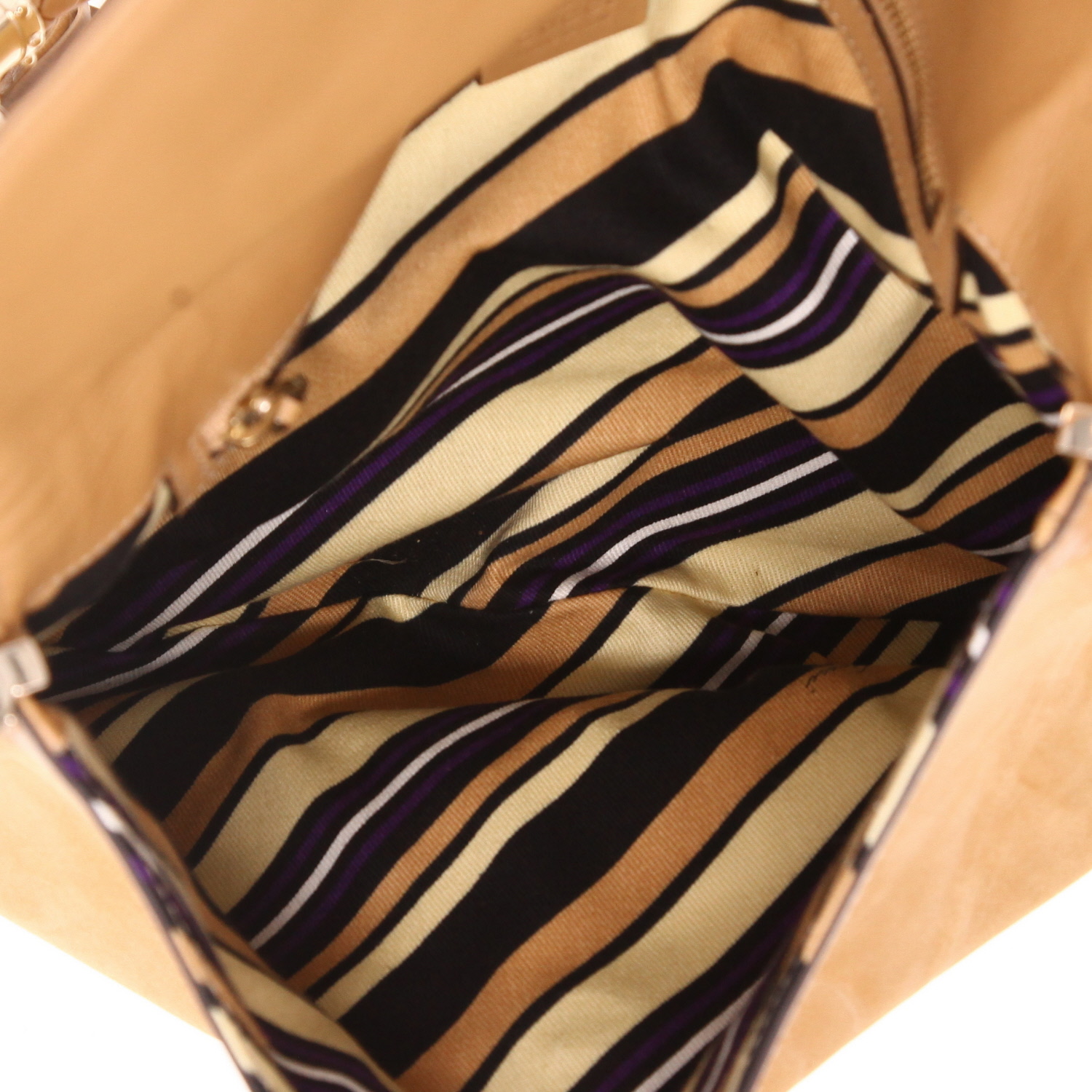 Gucci  Blondie shoulder bag  in beige suede  and beige leather - Detail D3