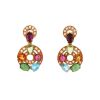 Half-articulated Bulgari Astrale earrings in yellow gold, colored stones and diamonds, in tourmaline and in peridots - 00pp thumbnail