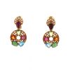 Half-articulated Bulgari Astrale earrings in yellow gold, colored stones and diamonds, in tourmaline and in peridots - 360 thumbnail