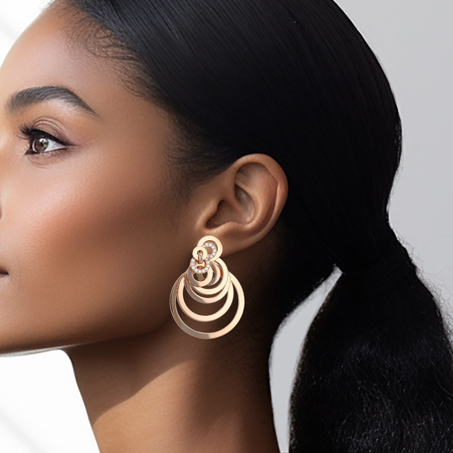 De Grisogono Gypsy earrings in pink gold and diamonds