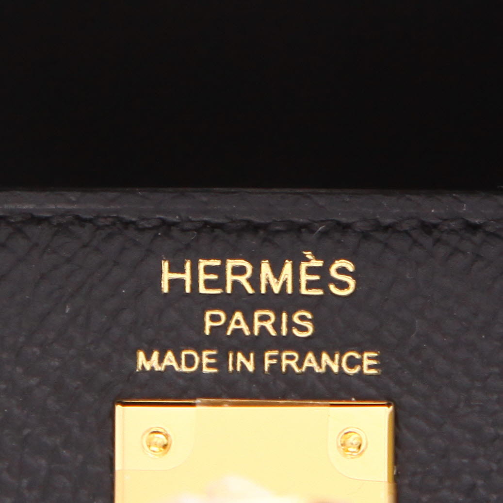 Sac à main Hermès  Kelly 25 cm en cuir epsom noir - Detail D2
